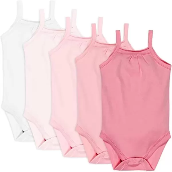 HonestBaby Multipack Sleeveless and Cami Bodysuits OnePiece 100 Organic Cotton for Infant Baby Boys Girls UnisexPink Ombre  Cami