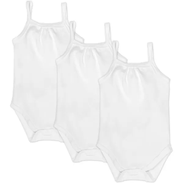 HonestBaby Multipack Sleeveless and Cami Bodysuits OnePiece 100 Organic Cotton for Infant Baby Boys Girls UnisexWhite