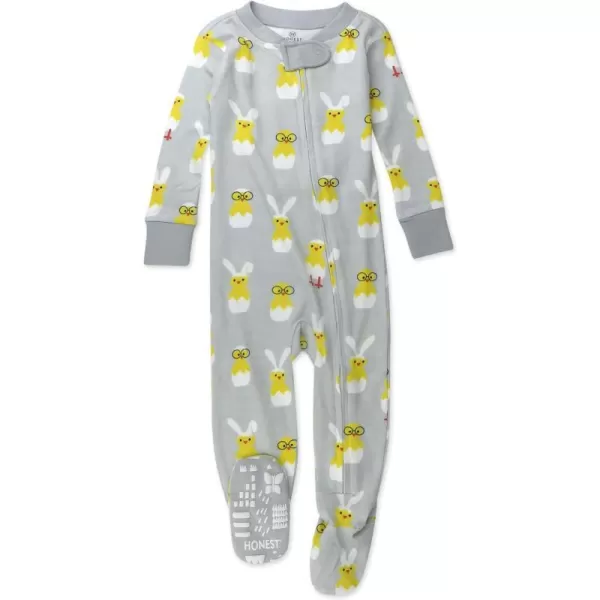 HonestBaby NonSlip Footed Pajamas OnePiece Sleeper Jumpsuit ZipFront PJs 100 Organic Cotton for Baby BoysHatched