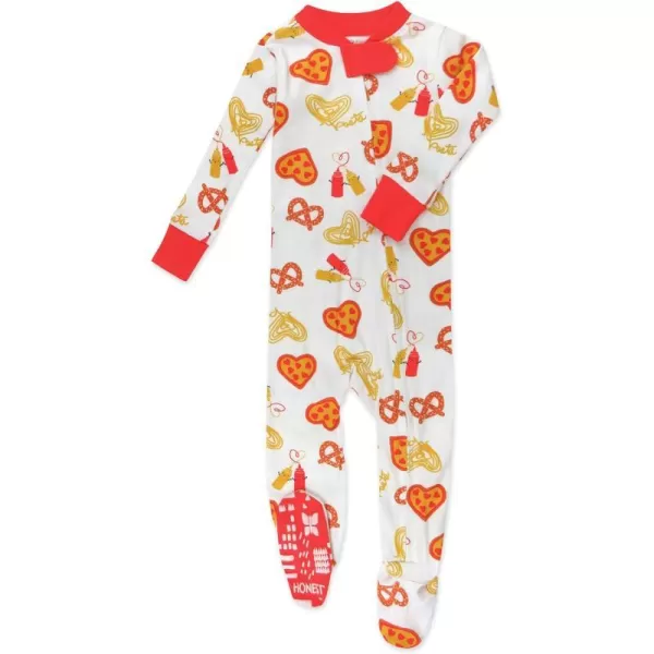 HonestBaby NonSlip Footed Pajamas OnePiece Sleeper Jumpsuit ZipFront PJs 100 Organic Cotton for Baby BoysJunk Food Lover