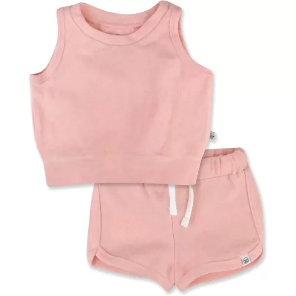 HonestBaby Playwear Outfit Sets Tops and Bottoms 100 Organic Cotton for Baby and Toddler Boys UnisexPink