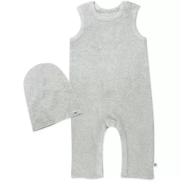 HonestBaby unisexbaby Romper Coverall Sets OnePiece Jumpsuit Organic Cotton for Infant Baby Boys Girls UnisexLight Gray Heather