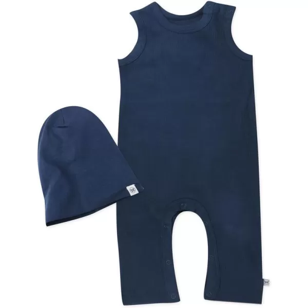 HonestBaby unisexbaby Romper Coverall Sets OnePiece Jumpsuit Organic Cotton for Infant Baby Boys Girls UnisexNavy