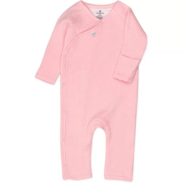 HonestBaby unisexbaby Romper Coverall Sets OnePiece Jumpsuit Organic Cotton for Infant Baby Boys Girls UnisexPink Kimono Coverall