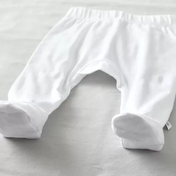 HonestBaby 3Pack Footed Pants Roomy Fit Pull on Bottoms 100 Organic Cotton for Infant Baby Boys Girls UnisexPainted Floral Pink
