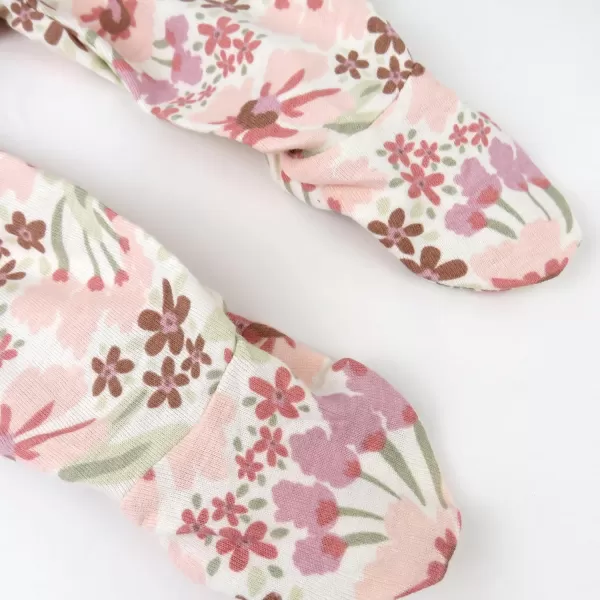 HonestBaby 3Pack Footed Pants Roomy Fit Pull on Bottoms 100 Organic Cotton for Infant Baby Boys Girls UnisexPainted Floral Pink