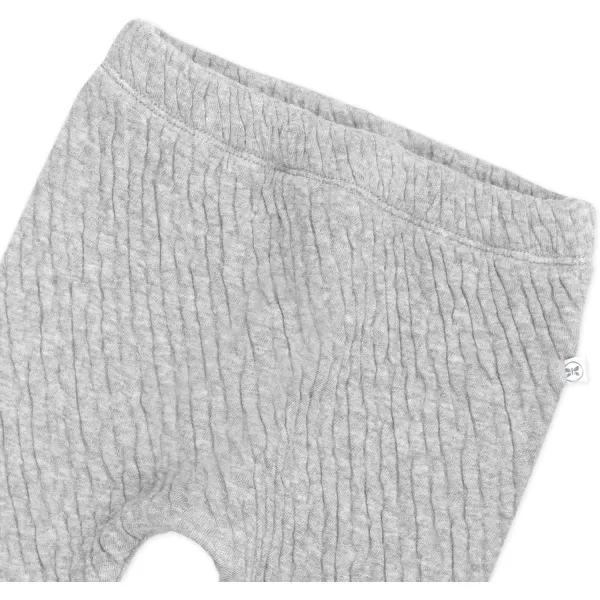 HonestBaby Matelasse Harem Pants Cozy Roomy Fit Pull on Bottoms 100 Organic Cotton for Infant Baby Boys Girls UnisexLight Gray Heather
