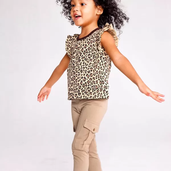 HonestBaby Multipack Leggings Skinny Flare and Cargo Pants Organic Cotton for Infant Baby Girls Toddlers Little Kids3pack Cheetah