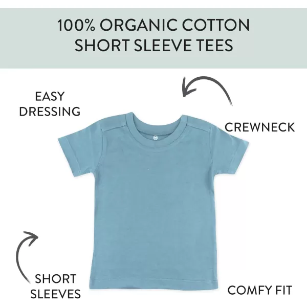 HonestBaby Multipack Short Sleeve TShirt Tee 100 Organic Cotton Infant Baby Toddler Little Kids Boys Girls Unisex5pack Sea Ombre