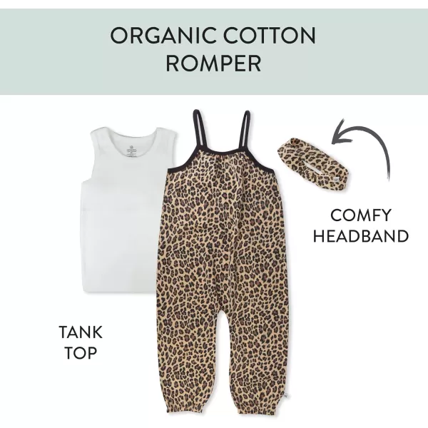 HonestBaby unisexbaby Romper Coverall Sets Onepiece Jumpsuit Organic Cotton for Infant Baby Boys Girls UnisexCheetah