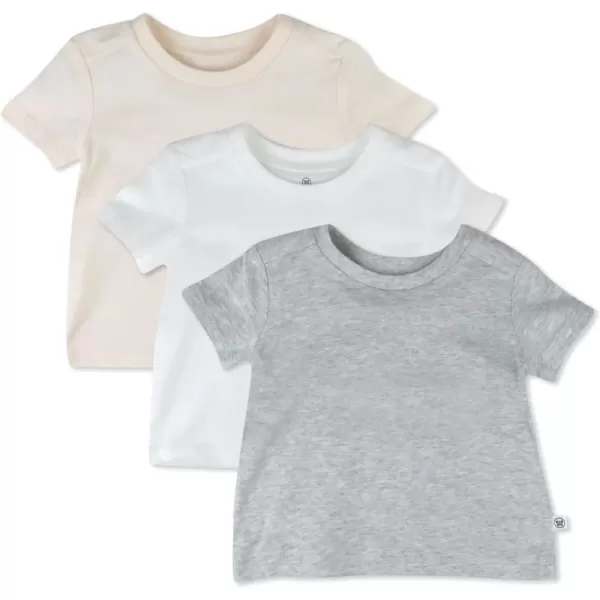 HonestBaby Multipack Short Sleeve TShirt Tee 100 Organic Cotton Infant Baby Toddler Little Kids Boys Girls Unisex3pack Natural Ombre