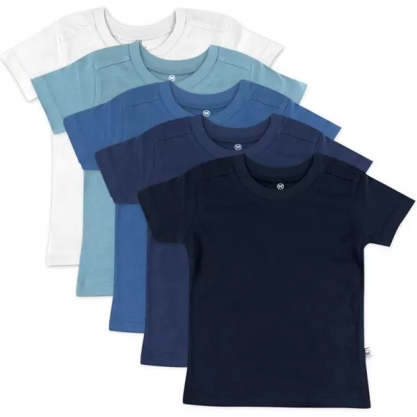 HonestBaby Multipack Short Sleeve TShirt Tee 100 Organic Cotton Infant Baby Toddler Little Kids Boys Girls Unisex5pack Sea Ombre