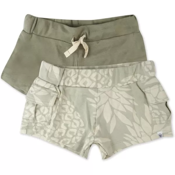 HonestBaby Multipack Shorts 100 Organic Cotton for Infant Baby and Toddler Boys Girls UnisexKhaki