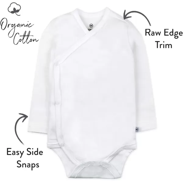 6 Pack Organic Cotton Long Sleeve Side Snap Kimono Bodysuits and Footed Pants Multi PackSketchy Stripe