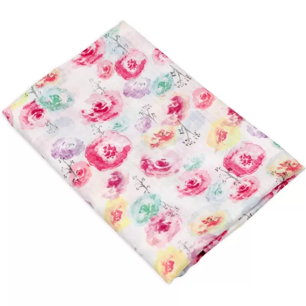 HonestBaby 2Pack Organic Cotton Swaddle Blankets Watercolor WorldNavy One Size A251B2Pack Rose BlossomPink One Size