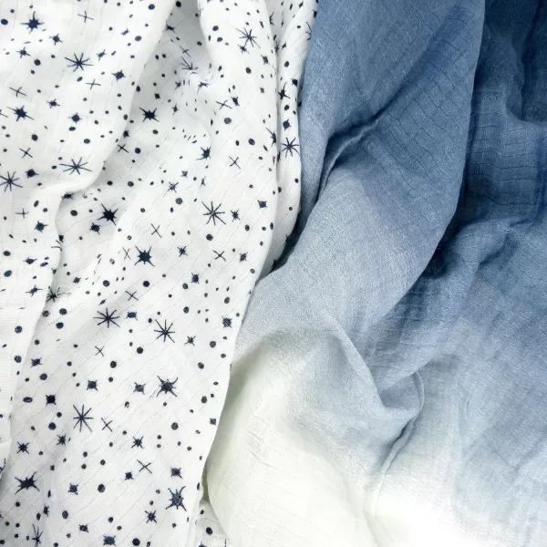 HonestBaby 2Pack Organic Cotton Swaddle Blankets Watercolor WorldNavy One Size A251B2pack Twinkle Star Navy One Size