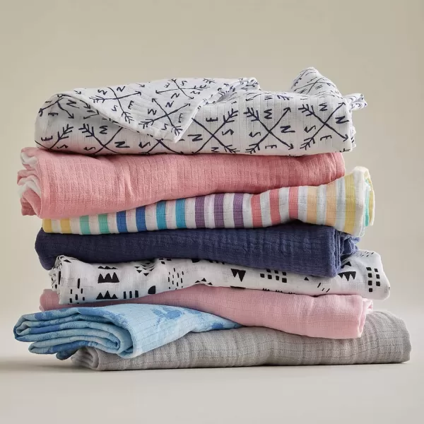 HonestBaby 2Pack Organic Cotton Swaddle Blankets Watercolor WorldNavy One Size A251B3pack Pattern Play One Size