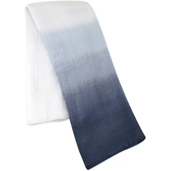 HonestBaby 2Pack Organic Cotton Swaddle Blankets Watercolor WorldNavy One Size A251BDip Dye Navy One Size