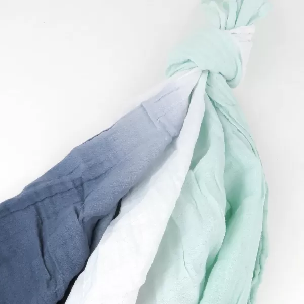HonestBaby 2Pack Organic Cotton Swaddle Blankets Watercolor WorldNavy One Size A251BSage Navy Ombre One Size