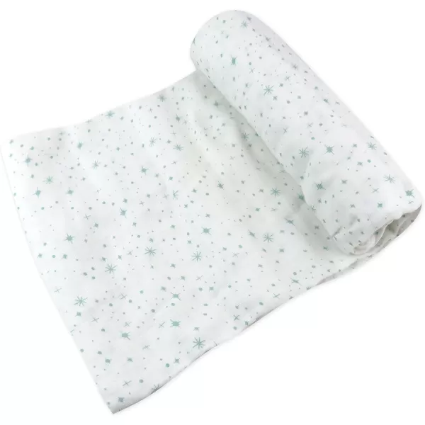 HonestBaby 2Pack Organic Cotton Swaddle Blankets Watercolor WorldNavy One Size A251BTwinkle Star Sage One Size