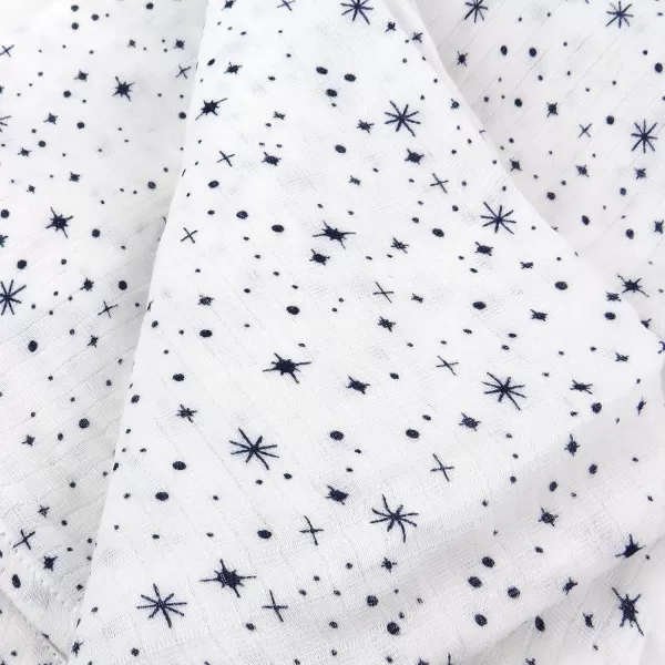 HonestBaby 2Pack Organic Cotton Swaddle Blankets Watercolor WorldNavy One Size A251BTwinkle Star WhiteNavy One Size