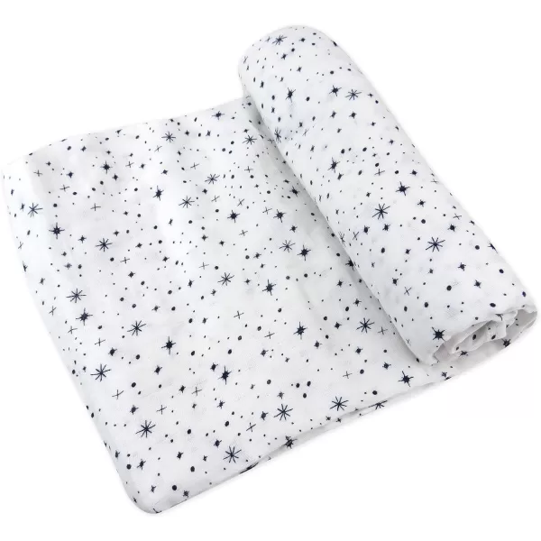 HonestBaby 2Pack Organic Cotton Swaddle Blankets Watercolor WorldNavy One Size A251BTwinkle Star WhiteNavy One Size