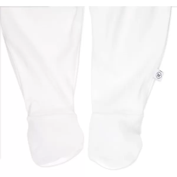 HonestBaby 3Pack Footed Pants Roomy Fit Pull on Bottoms 100 Organic Cotton for Infant Baby Boys Girls UnisexBright White