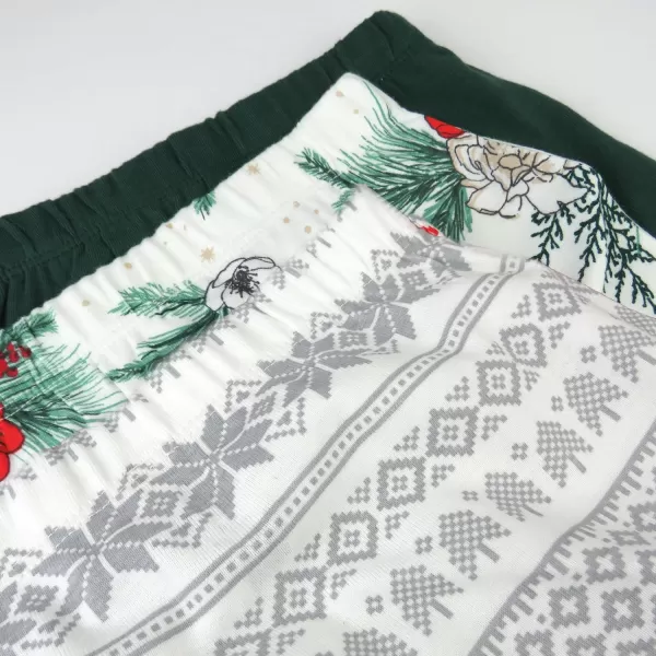 HonestBaby 3Pack Footed Pants Roomy Fit Pull on Bottoms 100 Organic Cotton for Infant Baby Boys Girls UnisexEmerald Floral