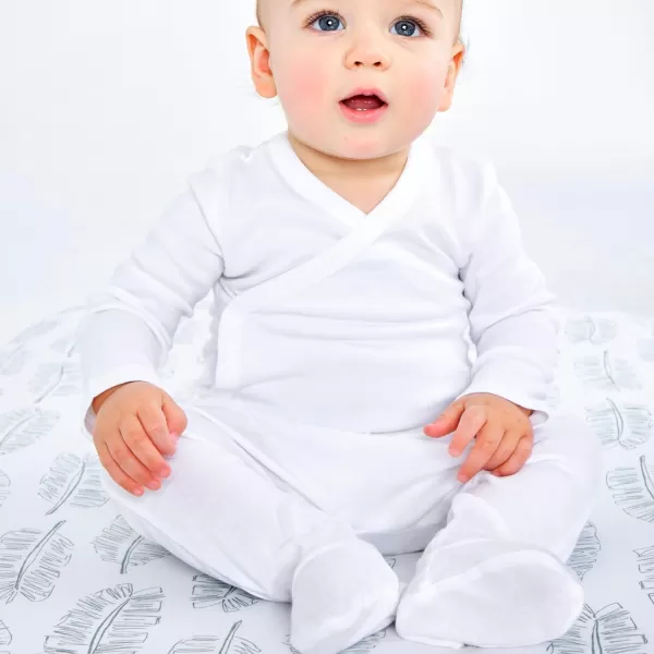 HonestBaby 3Pack Footed Pants Roomy Fit Pull on Bottoms 100 Organic Cotton for Infant Baby Boys Girls UnisexFog