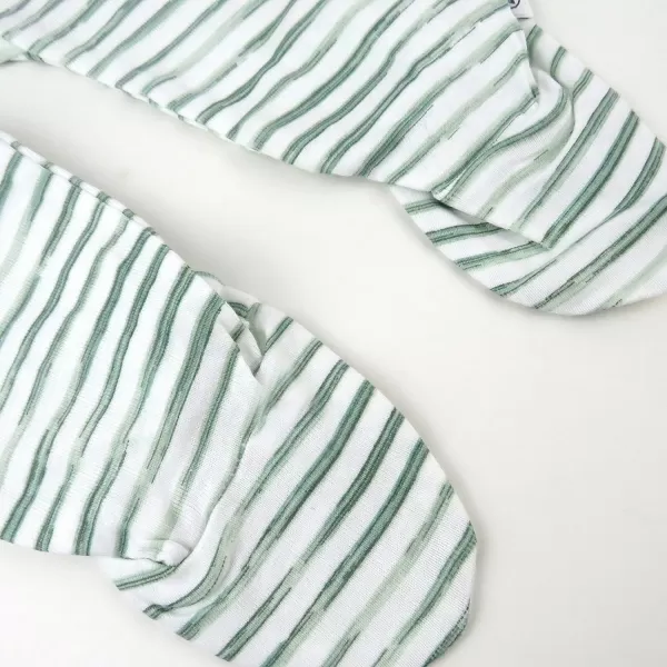 HonestBaby 3Pack Footed Pants Roomy Fit Pull on Bottoms 100 Organic Cotton for Infant Baby Boys Girls UnisexJumbo Leaf Sage
