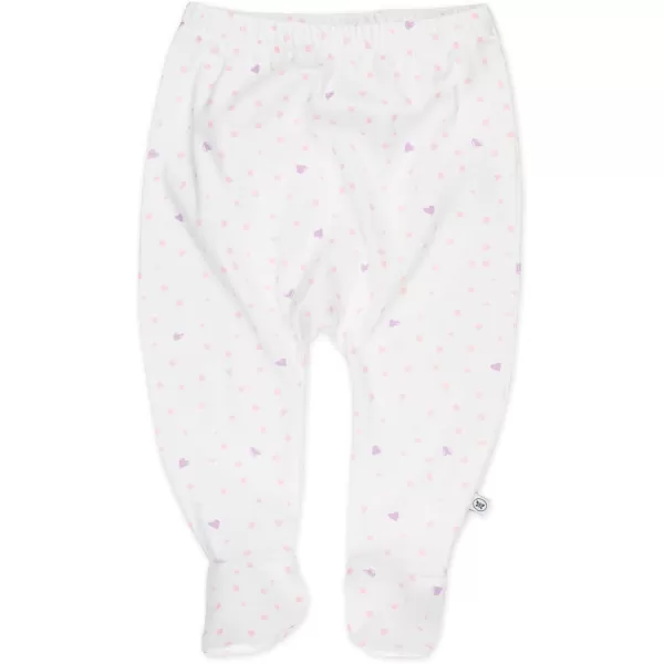 HonestBaby 3Pack Footed Pants Roomy Fit Pull on Bottoms 100 Organic Cotton for Infant Baby Boys Girls UnisexLove Dot