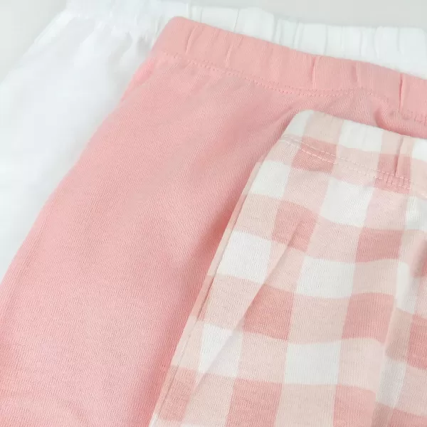 HonestBaby 3Pack Footed Pants Roomy Fit Pull on Bottoms 100 Organic Cotton for Infant Baby Boys Girls UnisexPeach Skin Painted Buffalo Check