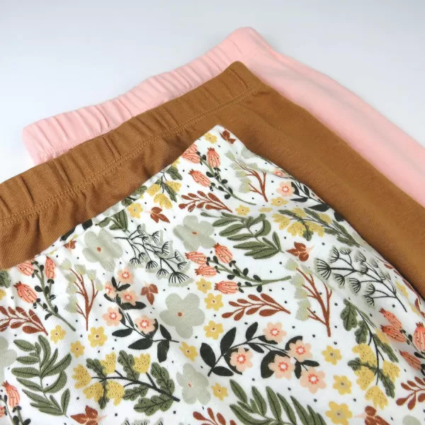 HonestBaby 3Pack Footed Pants Roomy Fit Pull on Bottoms 100 Organic Cotton for Infant Baby Boys Girls UnisexScottish Ivy