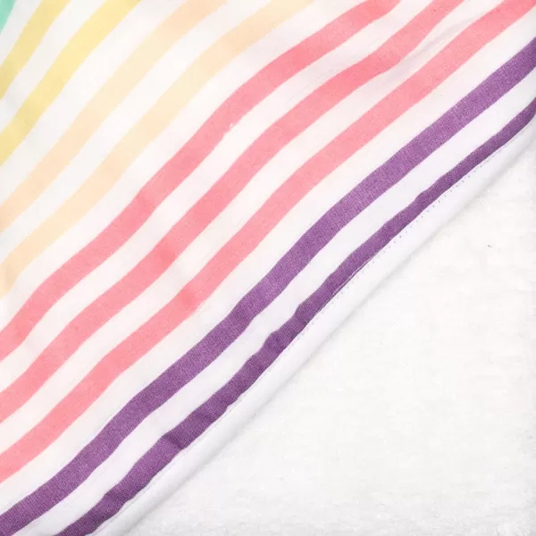 HonestBaby Baby 2Pack Organic Cotton Hooded Towels Rainbow Stripe One SizeOne Size Rainbow Stripe