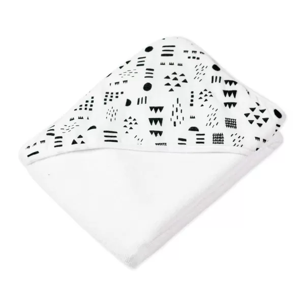 HonestBaby Baby 2Pack Organic Cotton Hooded Towels Watercolor WorldNavy One SizeOne Size Pattern Play