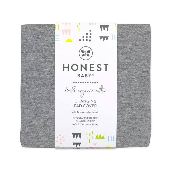 HonestBaby Boys Organic Cotton Changing Pad Cover Black One Size2Piece Gray Heather One Size