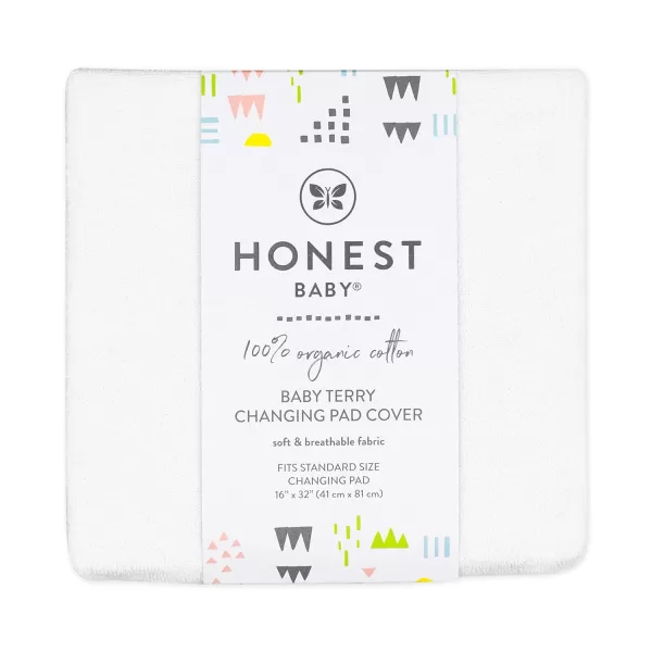HonestBaby Boys Organic Cotton Changing Pad Cover Black One SizeBright White Terry Cotton One Size