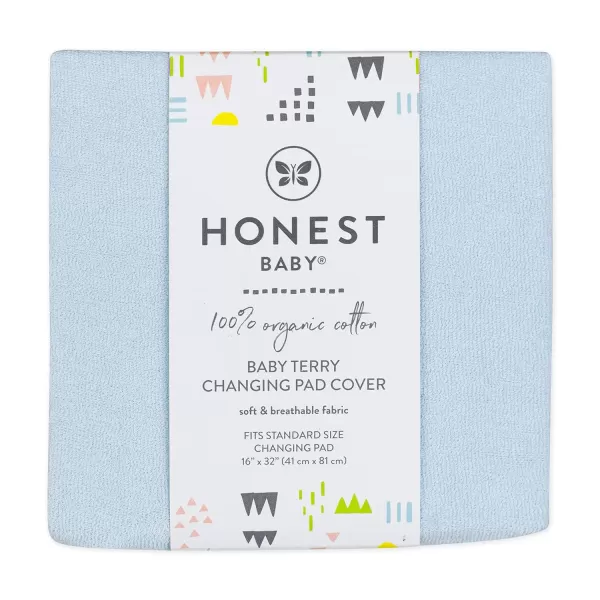 HonestBaby Boys Organic Cotton Changing Pad Cover Black One SizeLight Blue Terry Cotton One Size