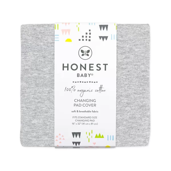HonestBaby Boys Organic Cotton Changing Pad Cover Black One SizeLight Gray Heather One Size