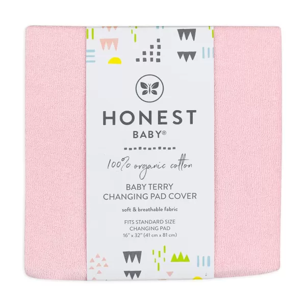 HonestBaby Boys Organic Cotton Changing Pad Cover Black One SizeLight Pink Terry Cotton One Size