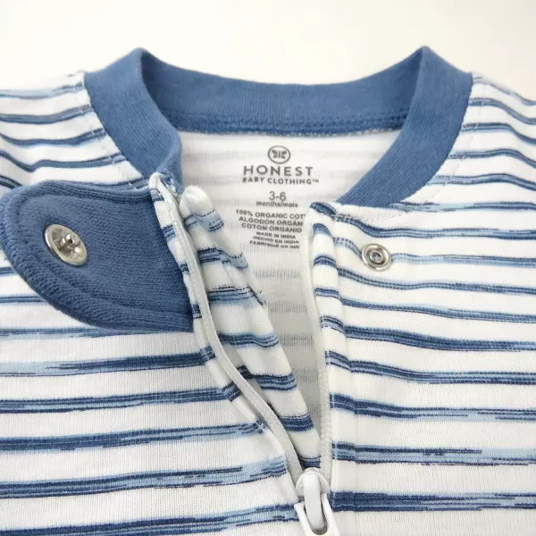 HonestBaby Footed Sleep amp Play Pajamas Organic Cotton for Infant Baby Boys LEGACY2 Navy Painted Buffalo Check