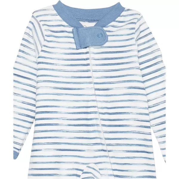 HonestBaby Footed Sleep amp Play Pajamas Organic Cotton for Infant Baby Boys LEGACY2 Navy Painted Buffalo Check