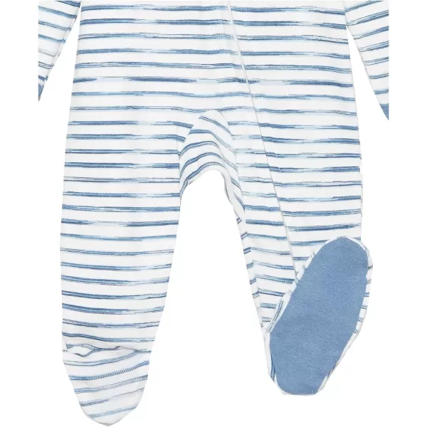 HonestBaby Footed Sleep amp Play Pajamas Organic Cotton for Infant Baby Boys LEGACY2 Navy Painted Buffalo Check