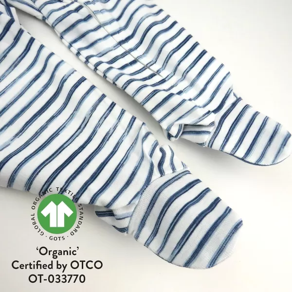 HonestBaby Footed Sleep amp Play Pajamas Organic Cotton for Infant Baby Boys LEGACY2 Navy Painted Buffalo Check