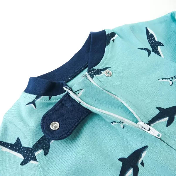 HonestBaby Footed Sleep amp Play Pajamas Organic Cotton for Infant Baby Boys LEGACY2 Sharks