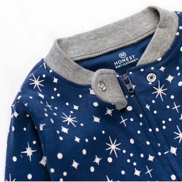HonestBaby Footed Sleep amp Play Pajamas Organic Cotton for Infant Baby Boys LEGACY2 Twinkle Star Navy