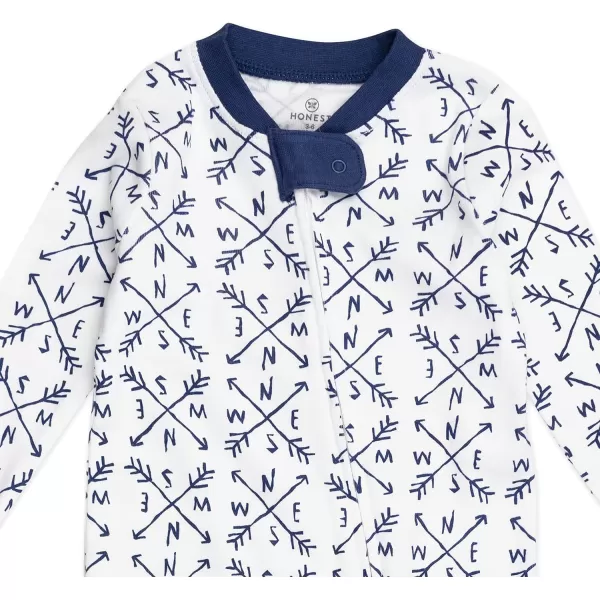 HonestBaby Footed Sleep amp Play Pajamas Organic Cotton for Infant Baby Boys LEGACY2 Twinkle Star Navy