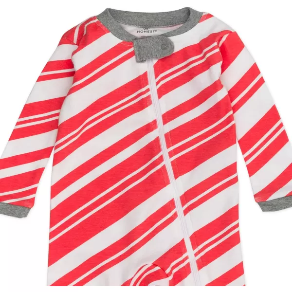 HonestBaby Footed Sleep amp Play Pajamas Organic Cotton for Infant Baby Girls LEGACY1 Candy Cane