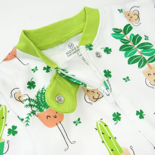 HonestBaby Footed Sleep amp Play Pajamas Organic Cotton for Infant Baby Girls LEGACY1 Lucky Yoga Love