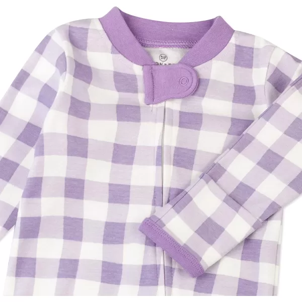 HonestBaby Footed Sleep amp Play Pajamas Organic Cotton for Infant Baby Girls LEGACY1 Painted Buffalo Purple